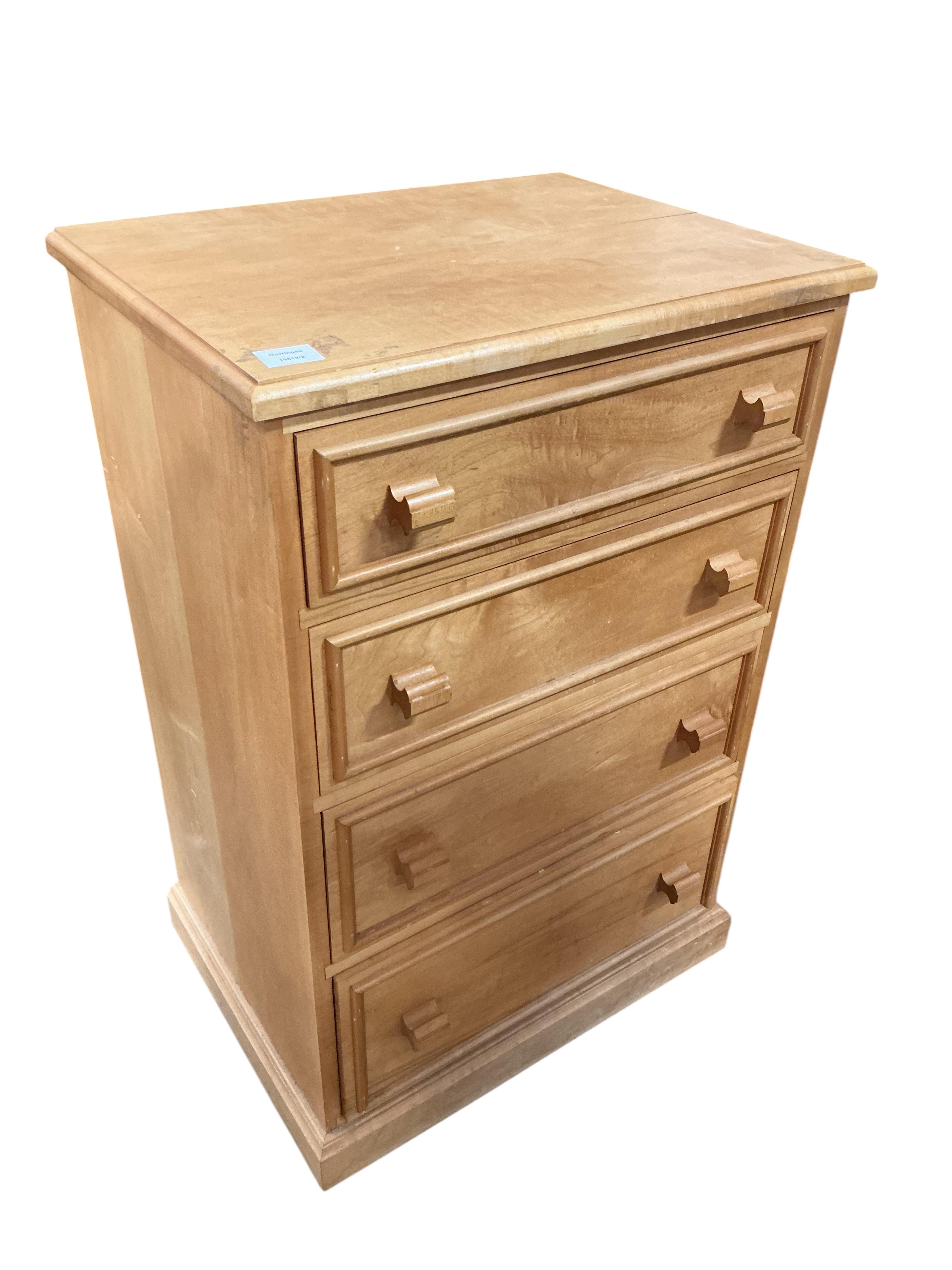 A Contemporary maple narrow chest of drawers, width 61cm, depth 46cm, height 92cm